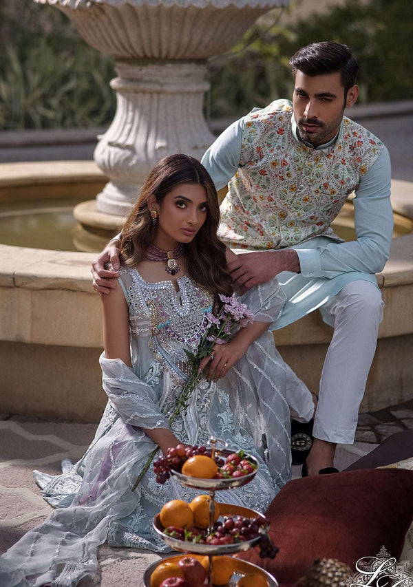 Layla Chatoor | Luxury Pret | Blue Chikankari