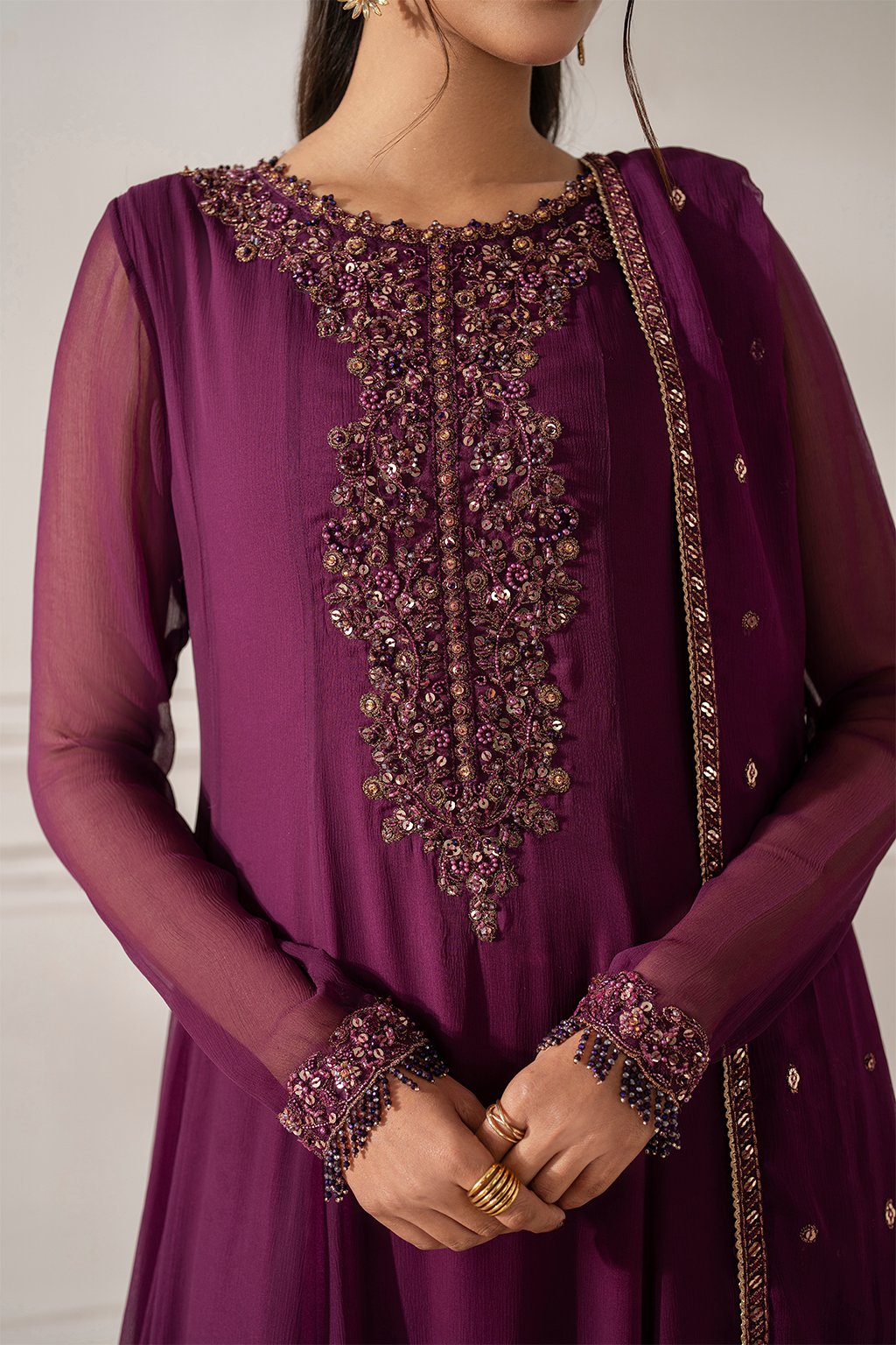 Iznik I Festive Formal I UE-480 Embroidered Chiffon