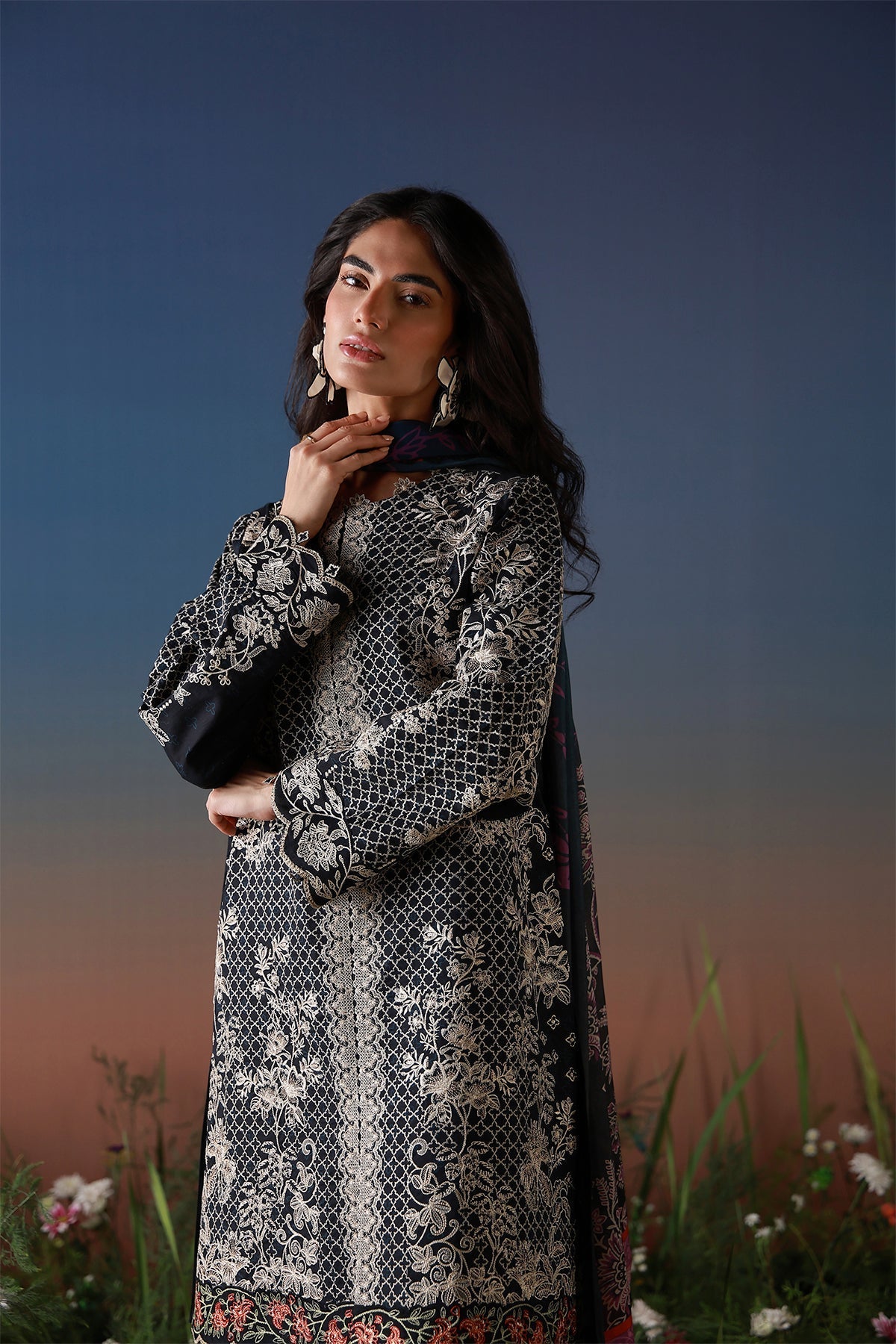Sahar | Mirha Casual Pret | Noir Écru