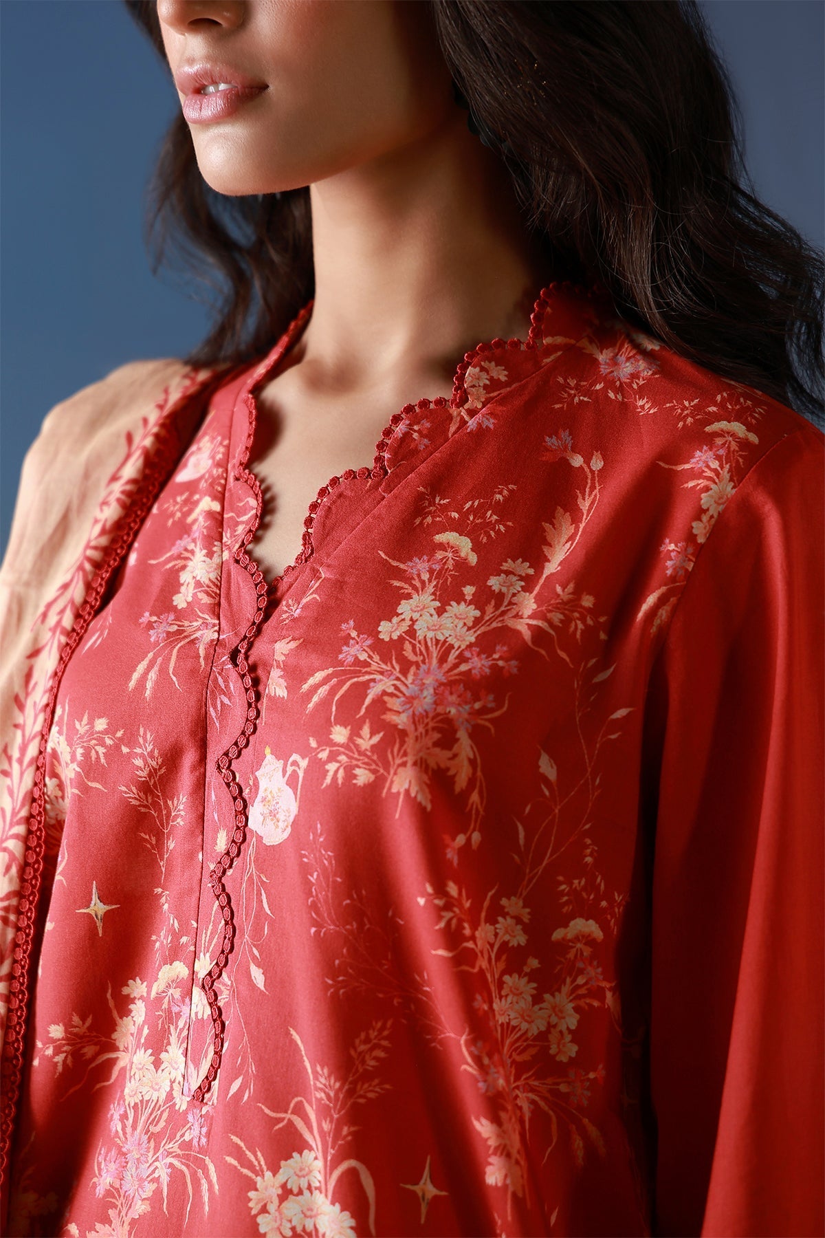 Sahar | Mirha Casual Pret | Crimson Heirloom