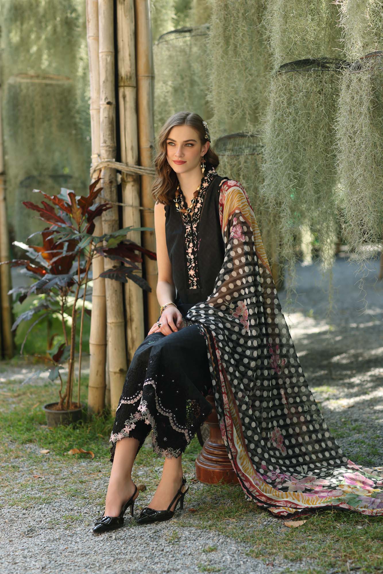 Noor by Saadia Asad | Eid Luxe Printedkari | D10-B