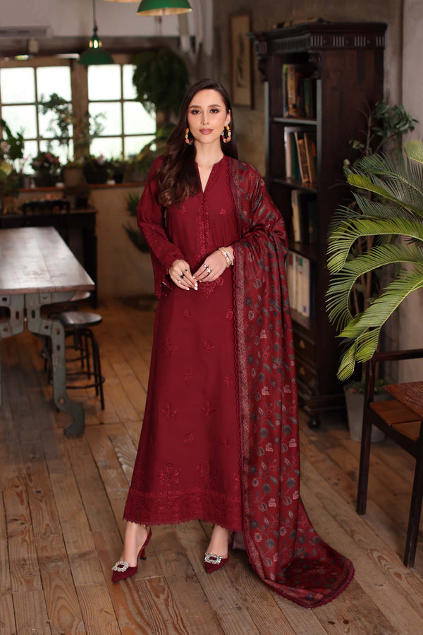 Noor by Saadia Asad | Winter Embroidered Printkhaas 25 | D4 - A