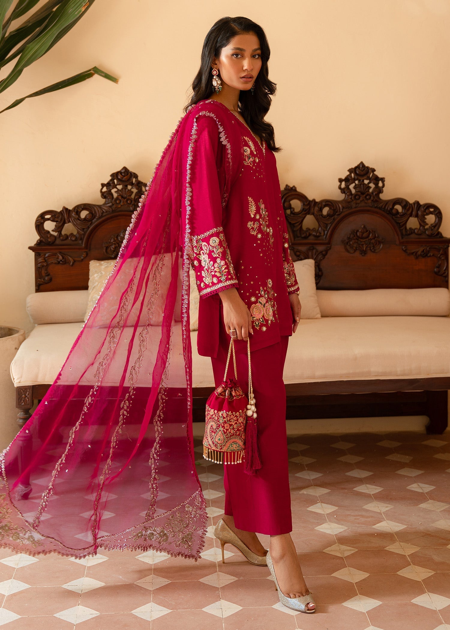 Sadaf Fawad Khan | Mehrma Wedding Formals | Wild Berry