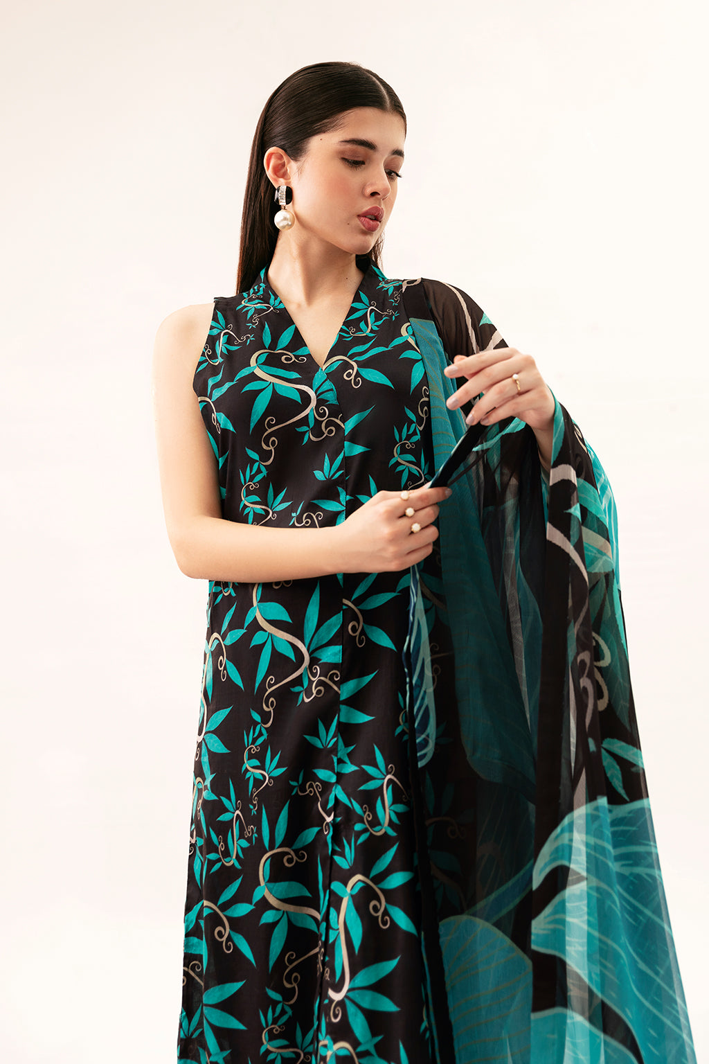 Afsanah | Ready to Wear | Black Splash AP-08