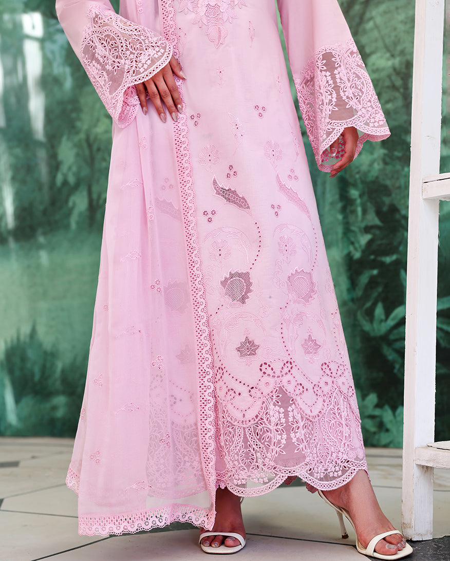 Roheenaz | Veil of Summer Chikankari | Aurora Light