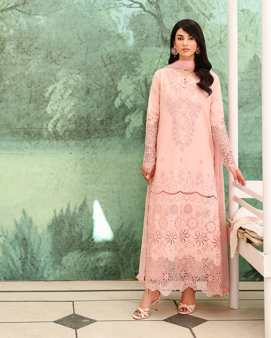 Roheenaz | Veil of Summer Chikankari | Azure Elan