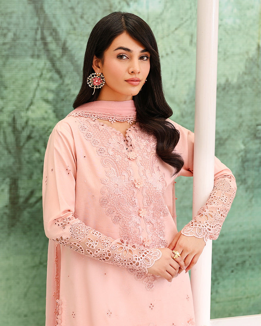 Roheenaz | Veil of Summer Chikankari | Azure Elan