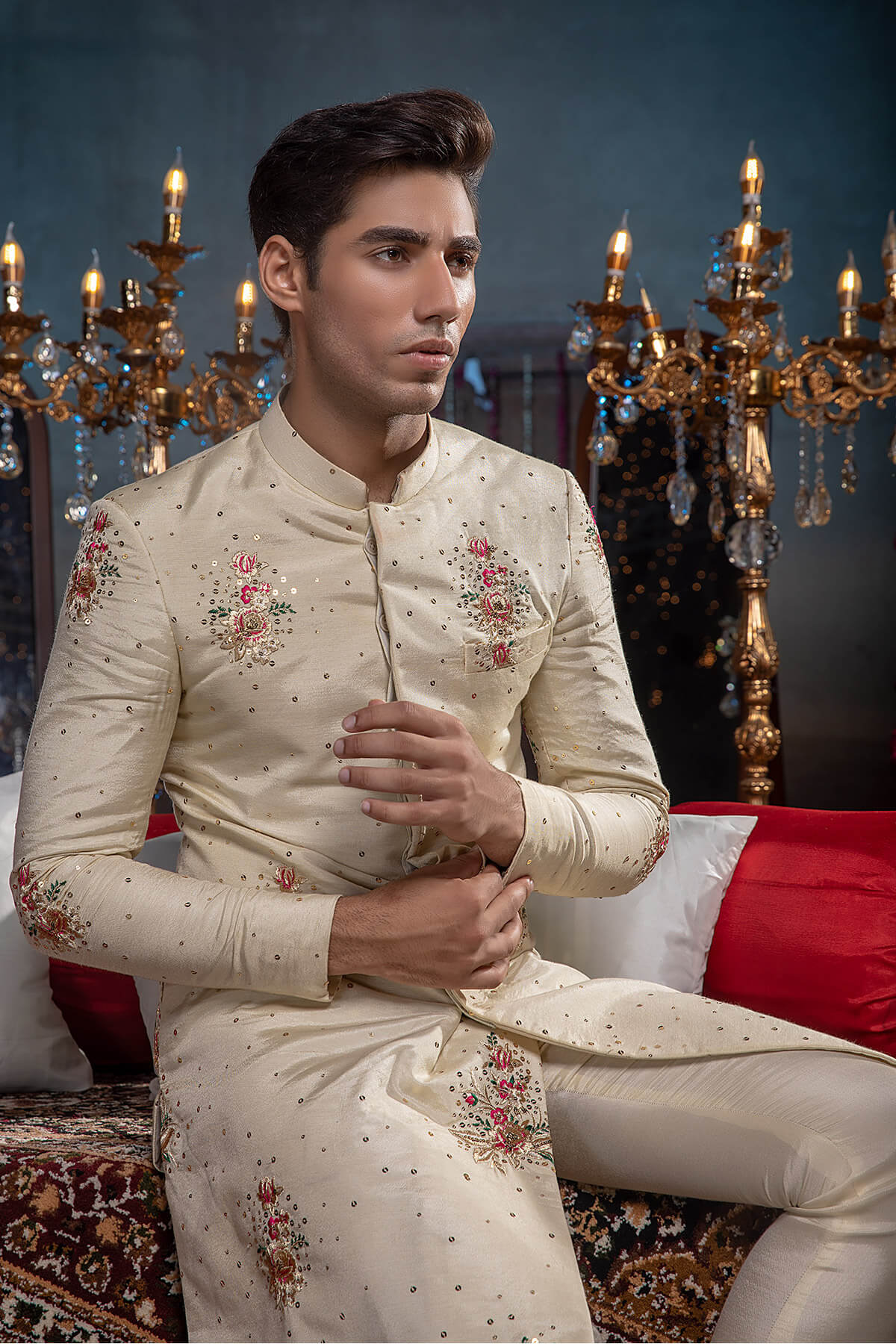 Pakistani Menswear | Mina Kashif | Sherwani D-02