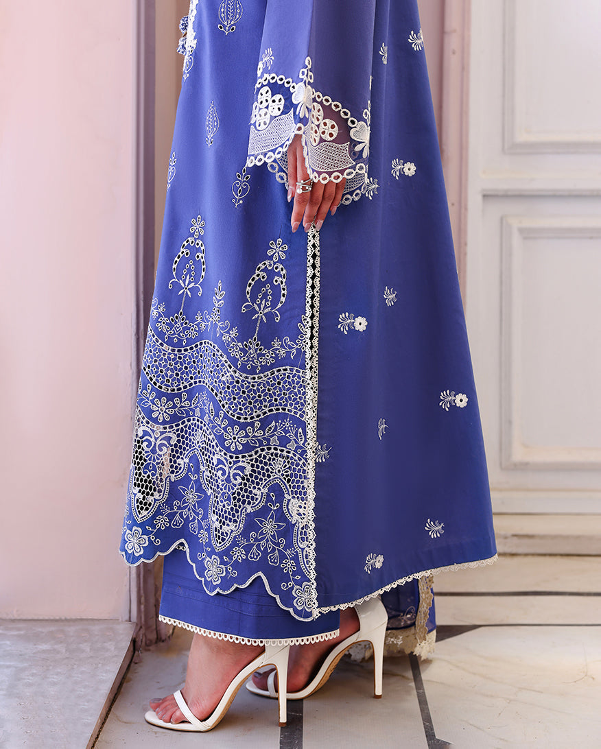 Roheenaz | Veil of Summer Chikankari | Blanc Mirage