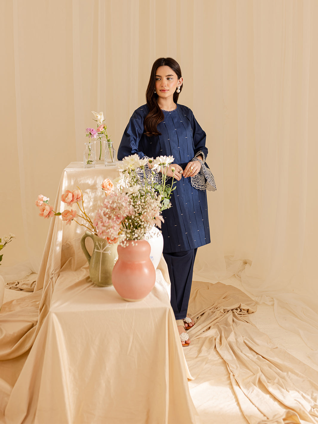 Mahnur | Petal Whispers Lawn Pret | Bluebell