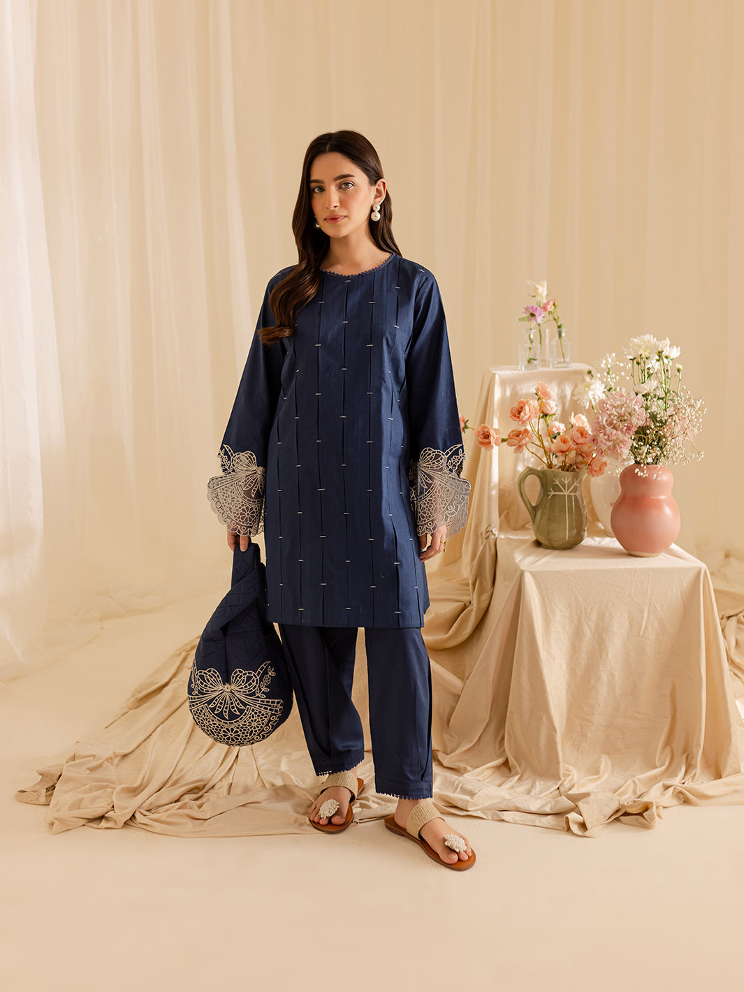 Mahnur | Petal Whispers Lawn Pret | Bluebell