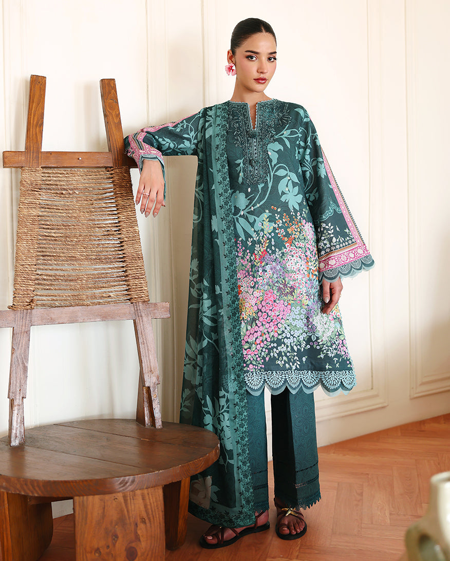 Roheenaz | Eclat Garden Printed Lawn | Buttercup Bloom