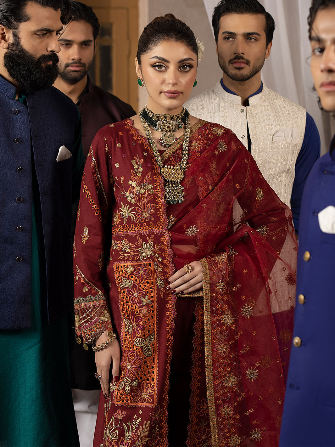 Mahnur | Mahrukh Luxury Lawn 24 | CARNATION