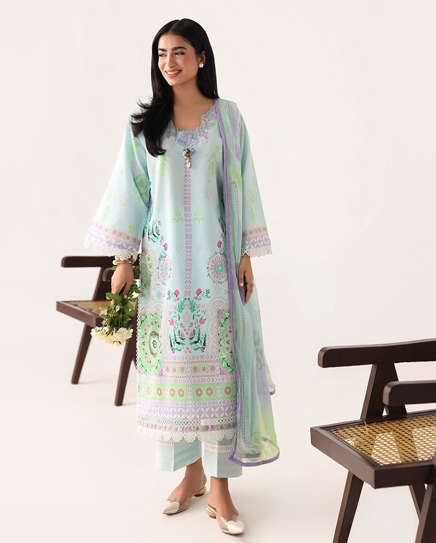 Roheenaz | Rosette Lawn | Cool Mirage