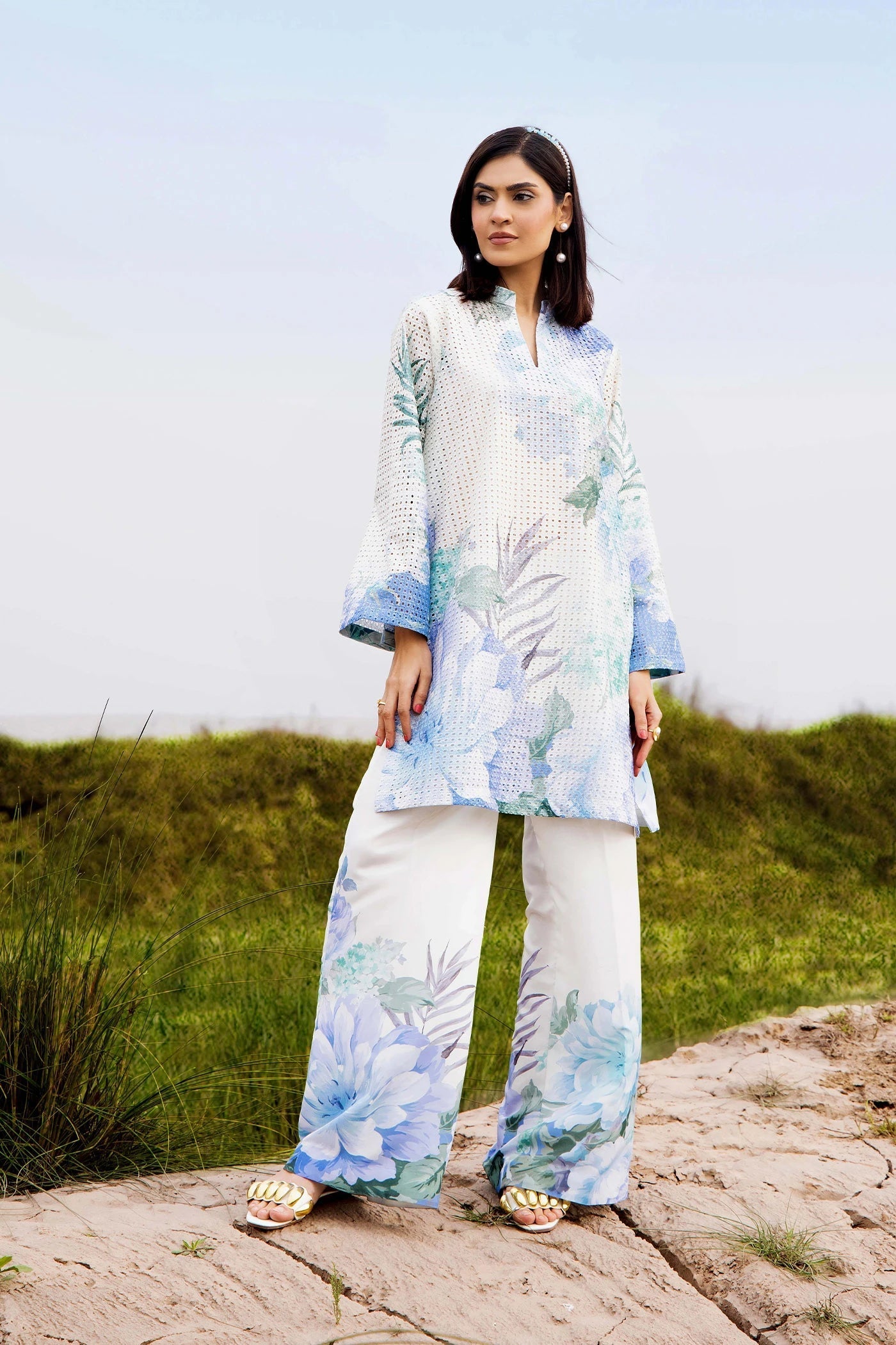 Adans Libas | Embrodiered Co Ord Sets | Camelia 4092
