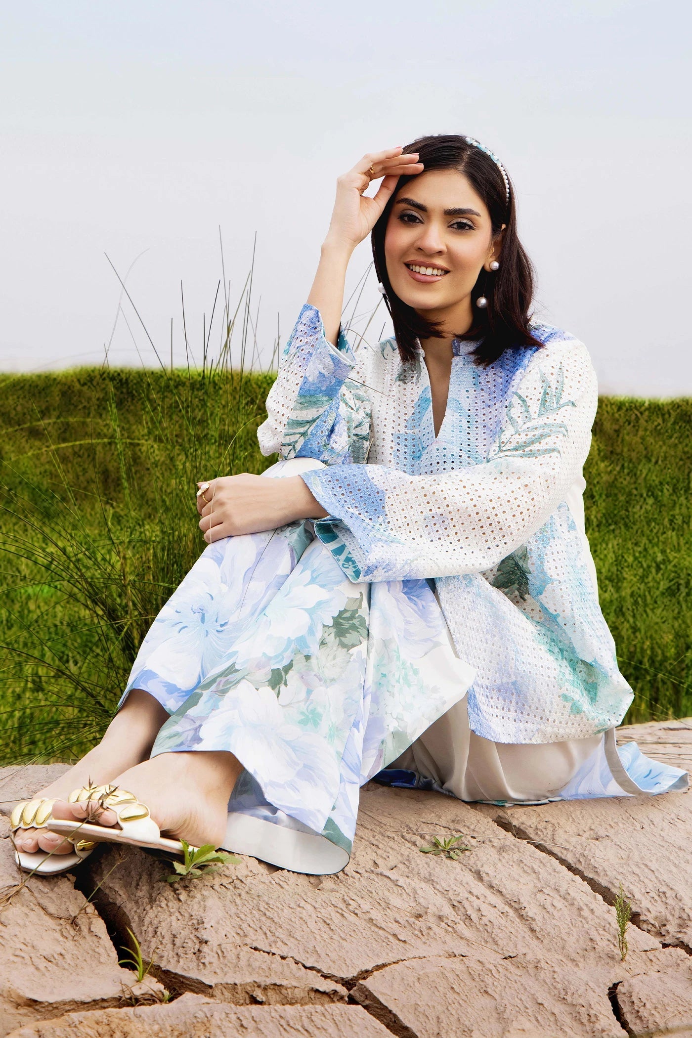 Adans Libas | Embrodiered Co Ord Sets | Camelia 4092