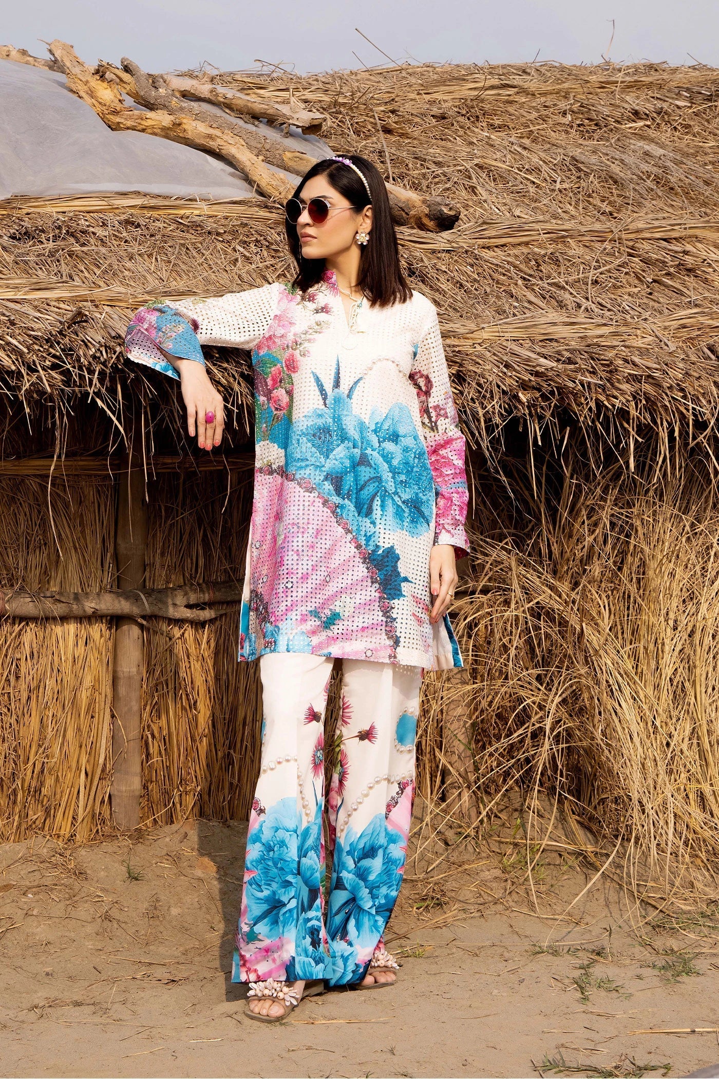 Adans Libas | Embrodiered Co Ord Sets | Camelia 4094