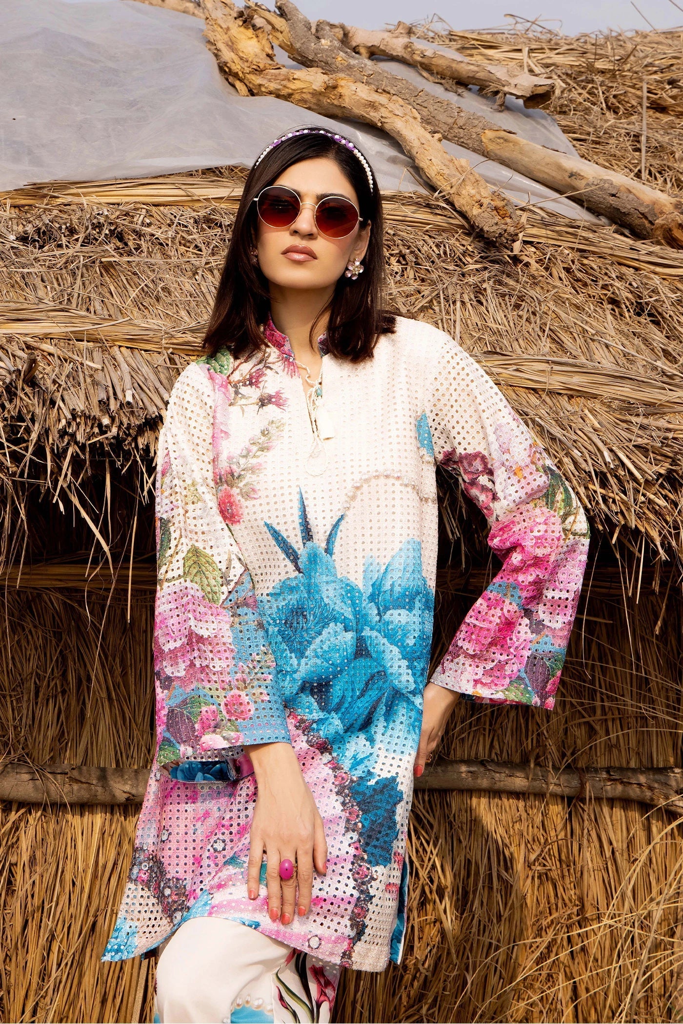 Adans Libas | Embrodiered Co Ord Sets | Camelia 4094