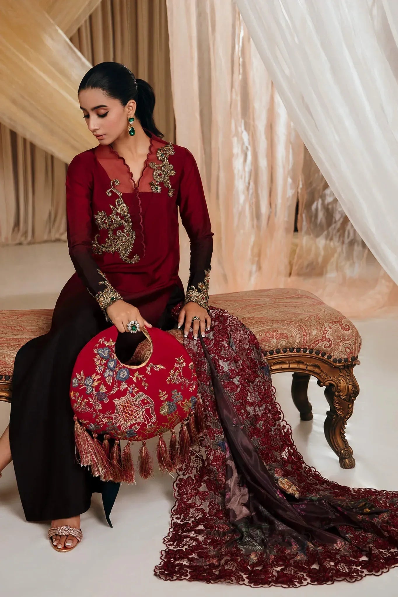 Musferah Saad | Mystere Formals | Crimson Rose