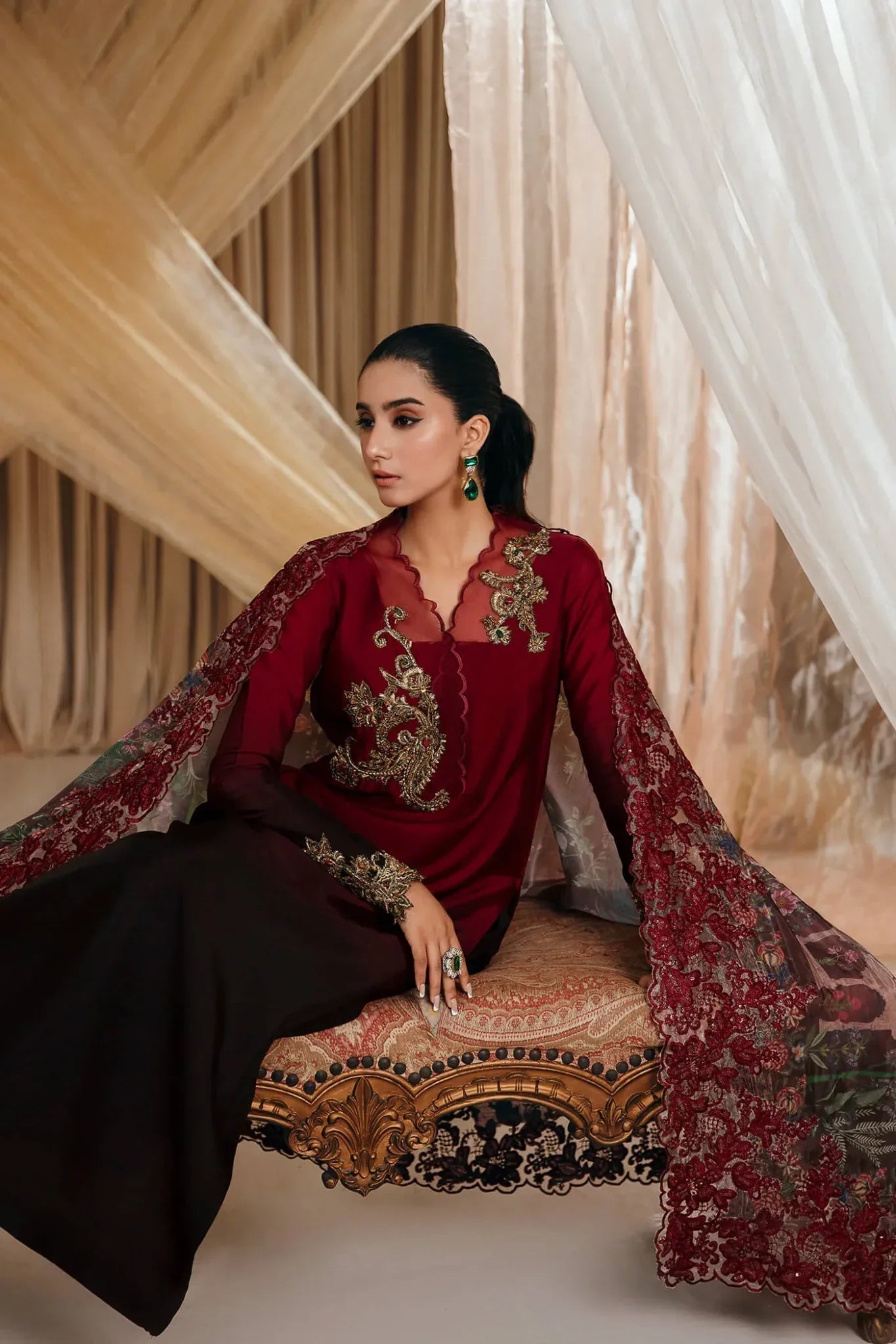 Musferah Saad | Mystere Formals | Crimson Rose