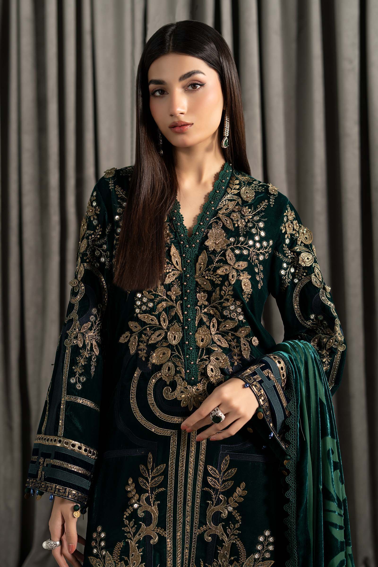 Maria B | Winter Luxe Pret 25 | WLS-1302-Emerald Green