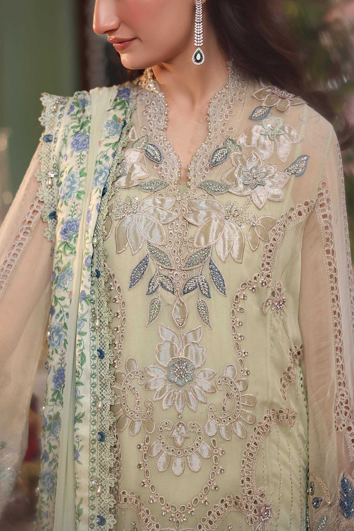 Maria b | Chiffon Formals 26 | MPC-26-105-Pistachio Green