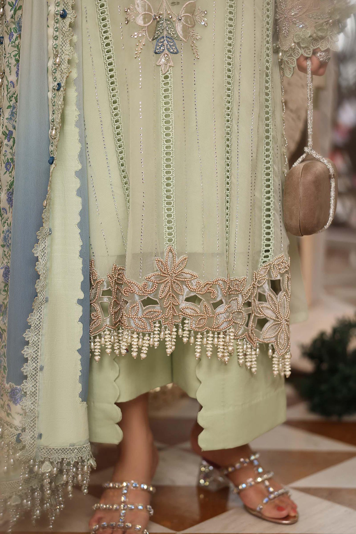Maria b | Chiffon Formals 26 | MPC-26-105-Pistachio Green