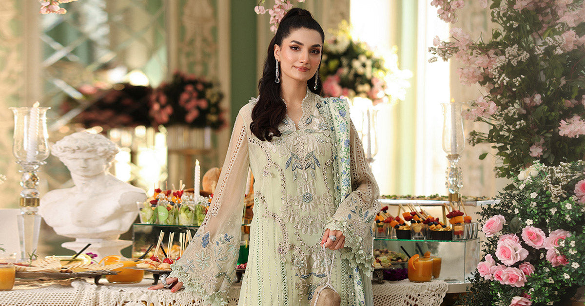 Maria b | Chiffon Formals 26 | MPC-26-105-Pistachio Green