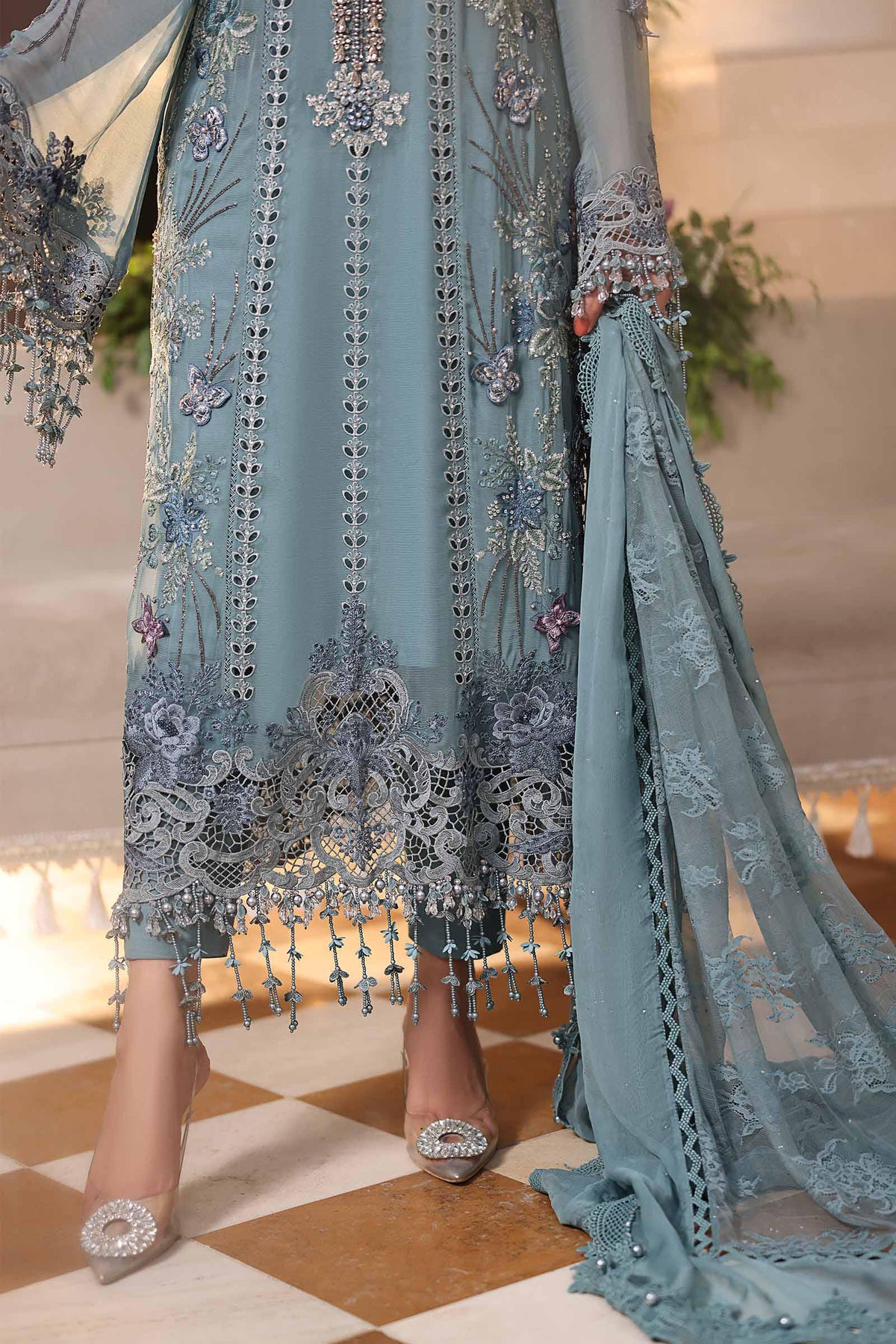 Maria b | Chiffon Formals 26 | MPC-26-106-Slate Blue