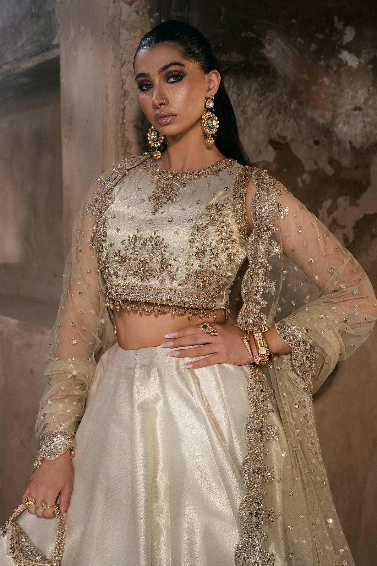 Mina Kashif | Virsa Wedding Formals | Mehreen-Dull Gold
