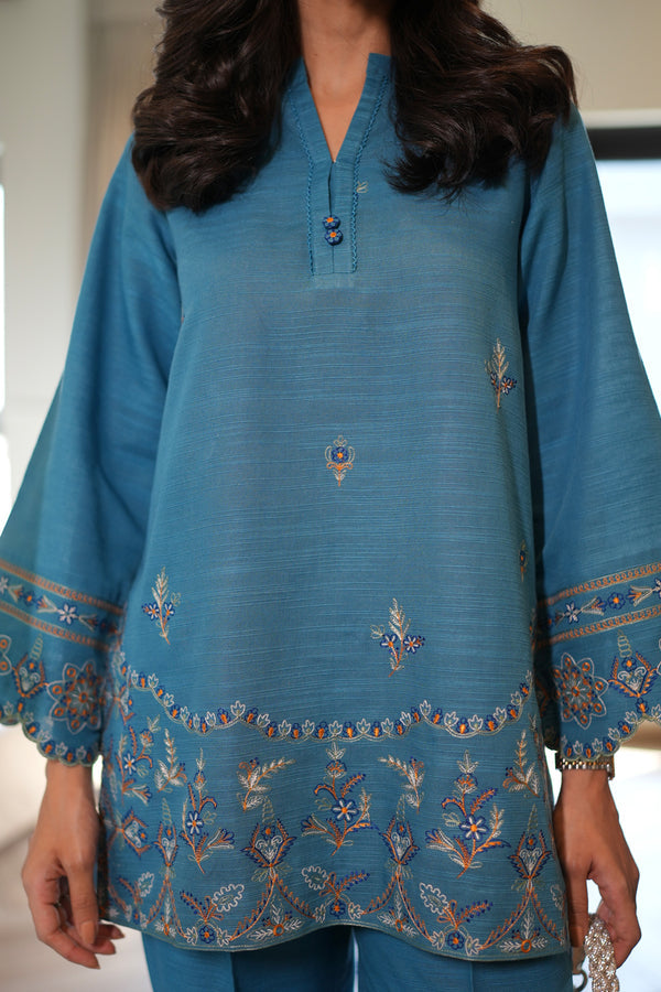 Sahar | Pret Essentials Winter 25 | Lunar Blue