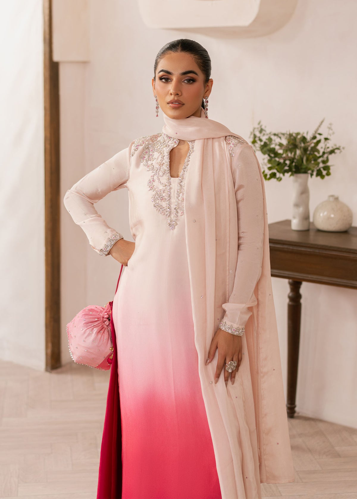 Dastoor | Rania Luxury Pret 25 | Coral