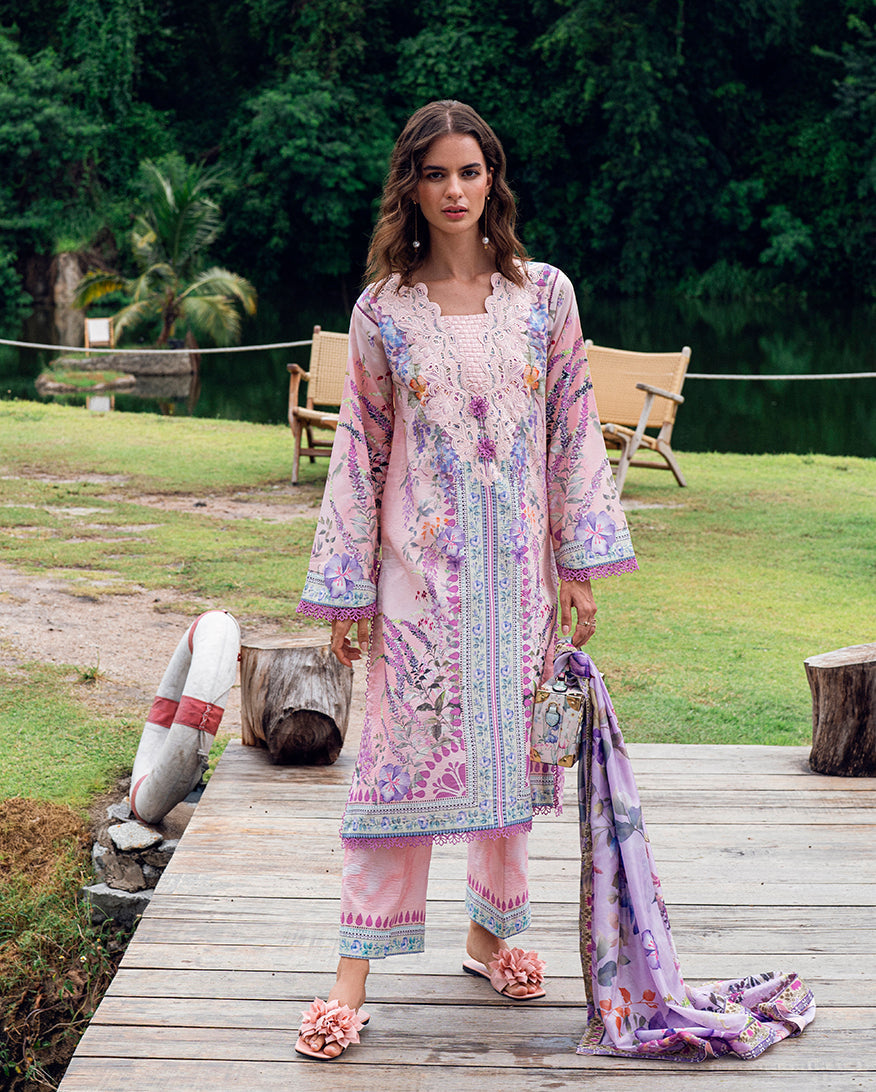 Roheenaz | Garden Veal Printed Lawn 25 |Lilac Dust