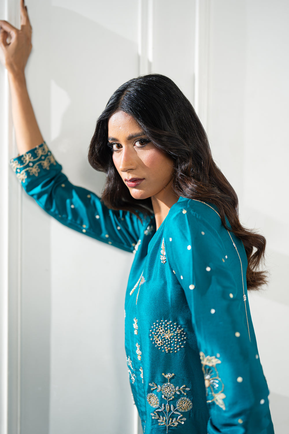 Wahaj M Khan | Lra Eid Collection 26 | Turquoise Rawsilk Lyra JS