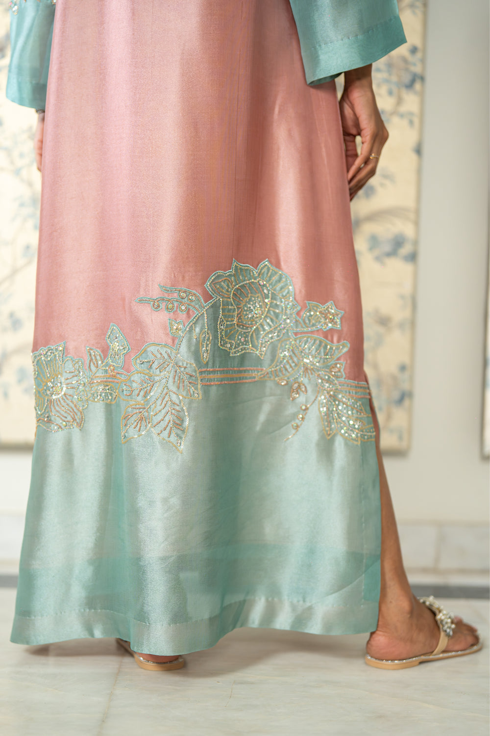 Wahaj M Khan | Lra Eid Collection 26 | Pink Ferozi Kaftan Suit