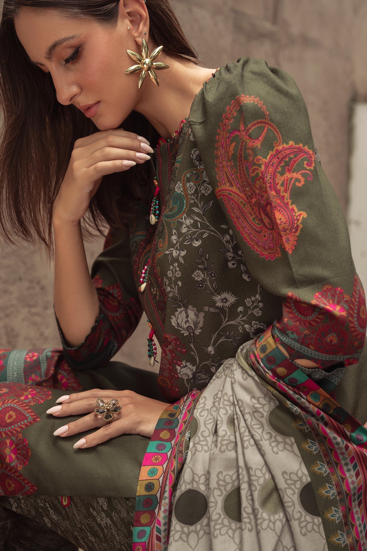 Charizma | C Prints Winter 25 | 3-PC Unstitched Printed Linen Collection CPW5-05