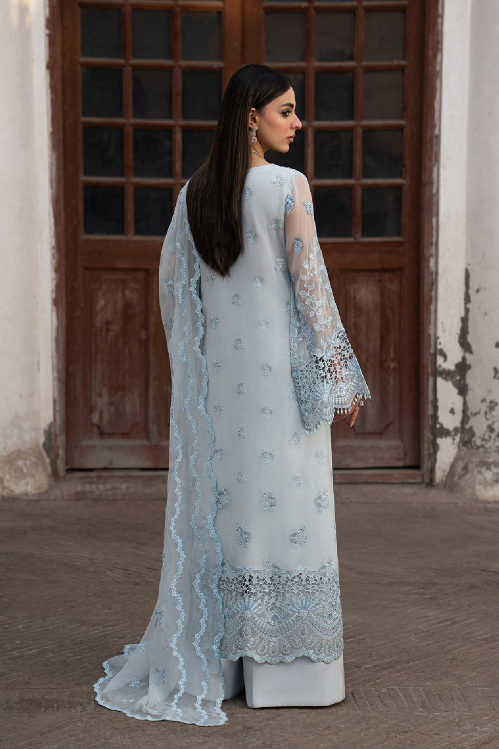 Lavish Premium | Hamsafar Luxury Chiffon | Misty Blue
