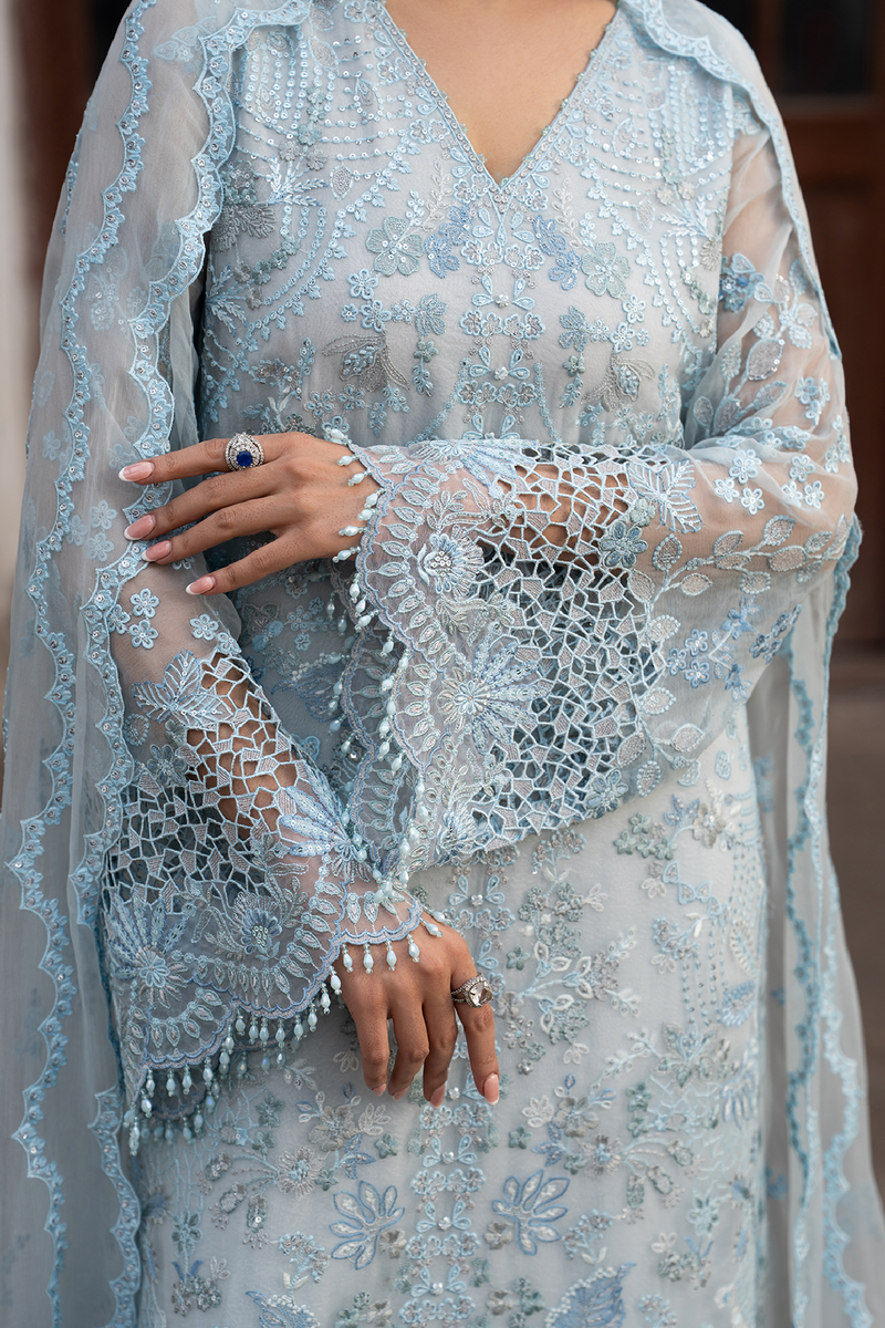 Lavish Premium | Hamsafar Luxury Chiffon | Misty Blue