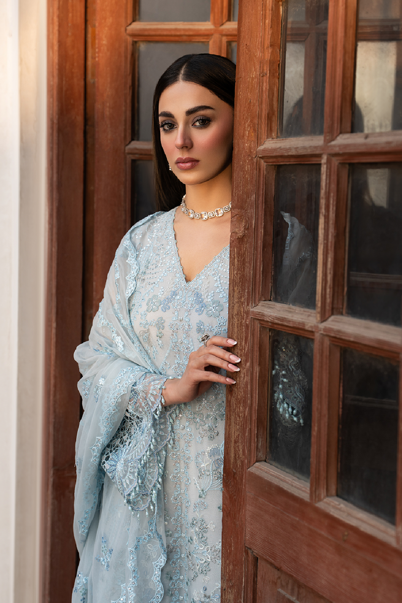 Lavish Premium | Hamsafar Luxury Chiffon | Misty Blue