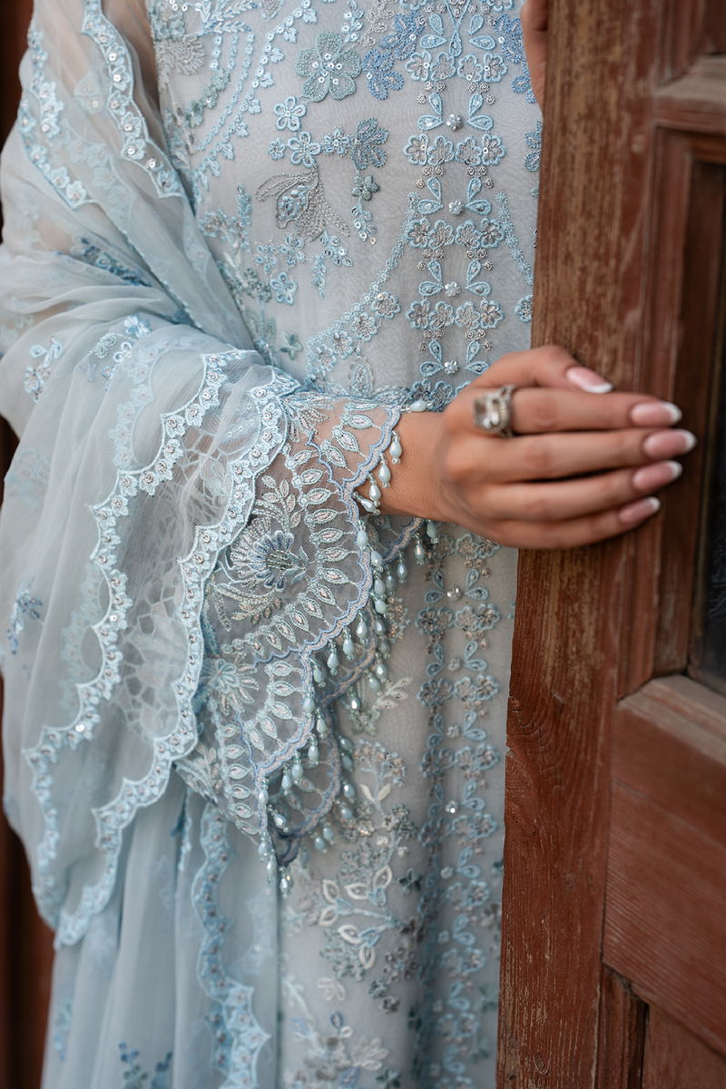 Lavish Premium | Hamsafar Luxury Chiffon | Misty Blue