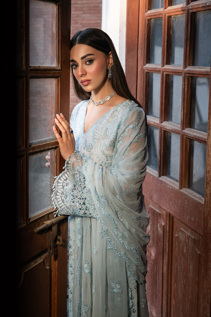 Lavish Premium | Hamsafar Luxury Chiffon | Misty Blue