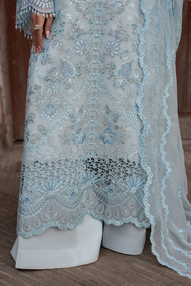 Lavish Premium | Hamsafar Luxury Chiffon | Misty Blue
