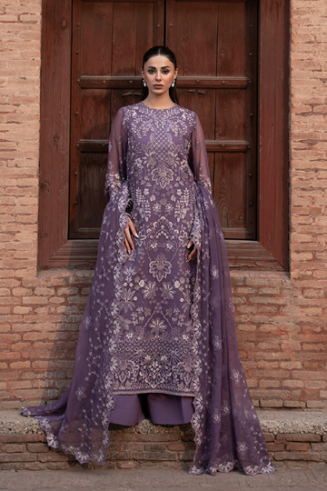 Lavish Premium | Hamsafar Luxury Chiffon | Pale Purple