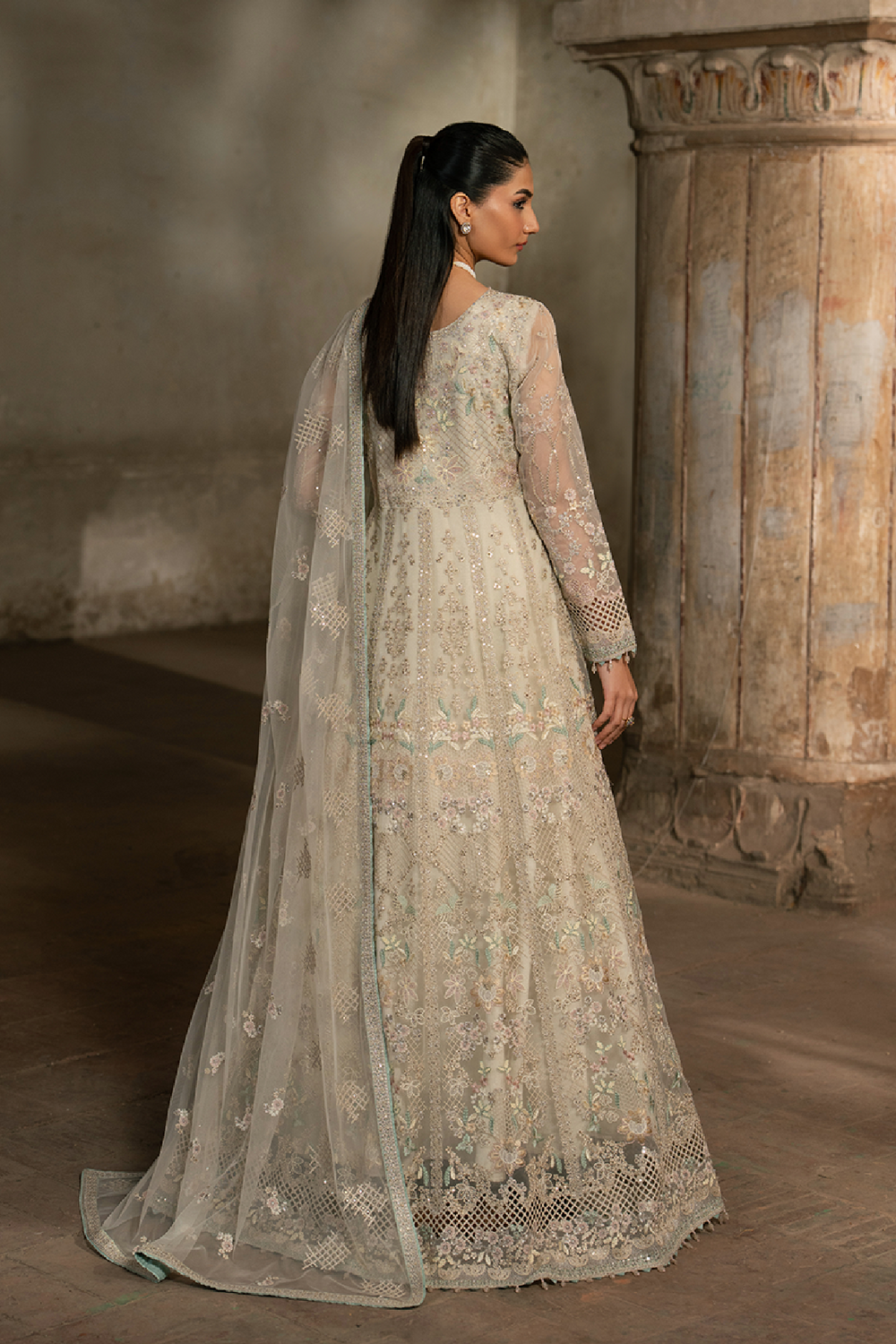 Lavish Premium | Hamsafar Luxury Chiffon | White Dove