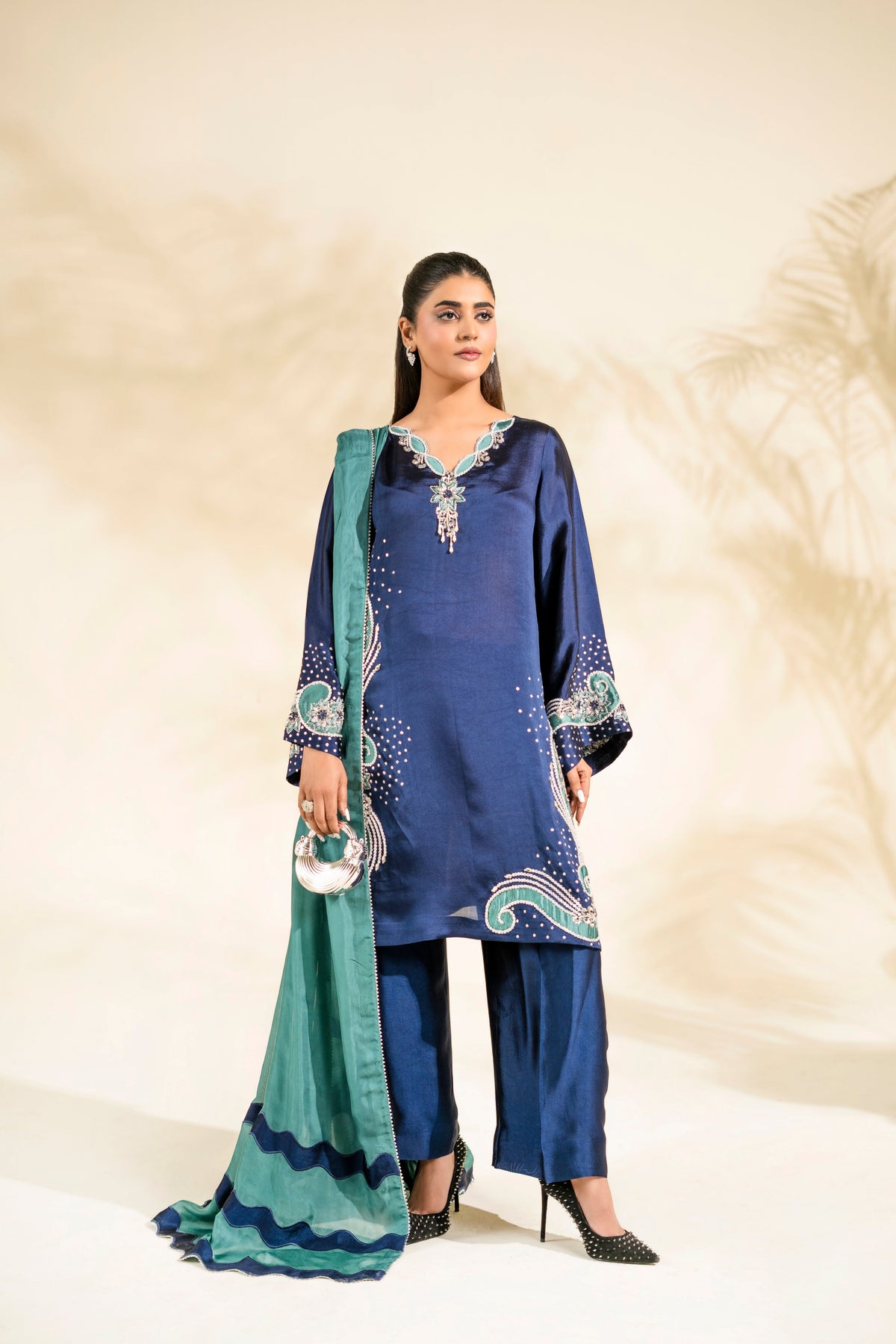 Faiza Faisal | Elara Luxury Pret | NAVY SERAPH