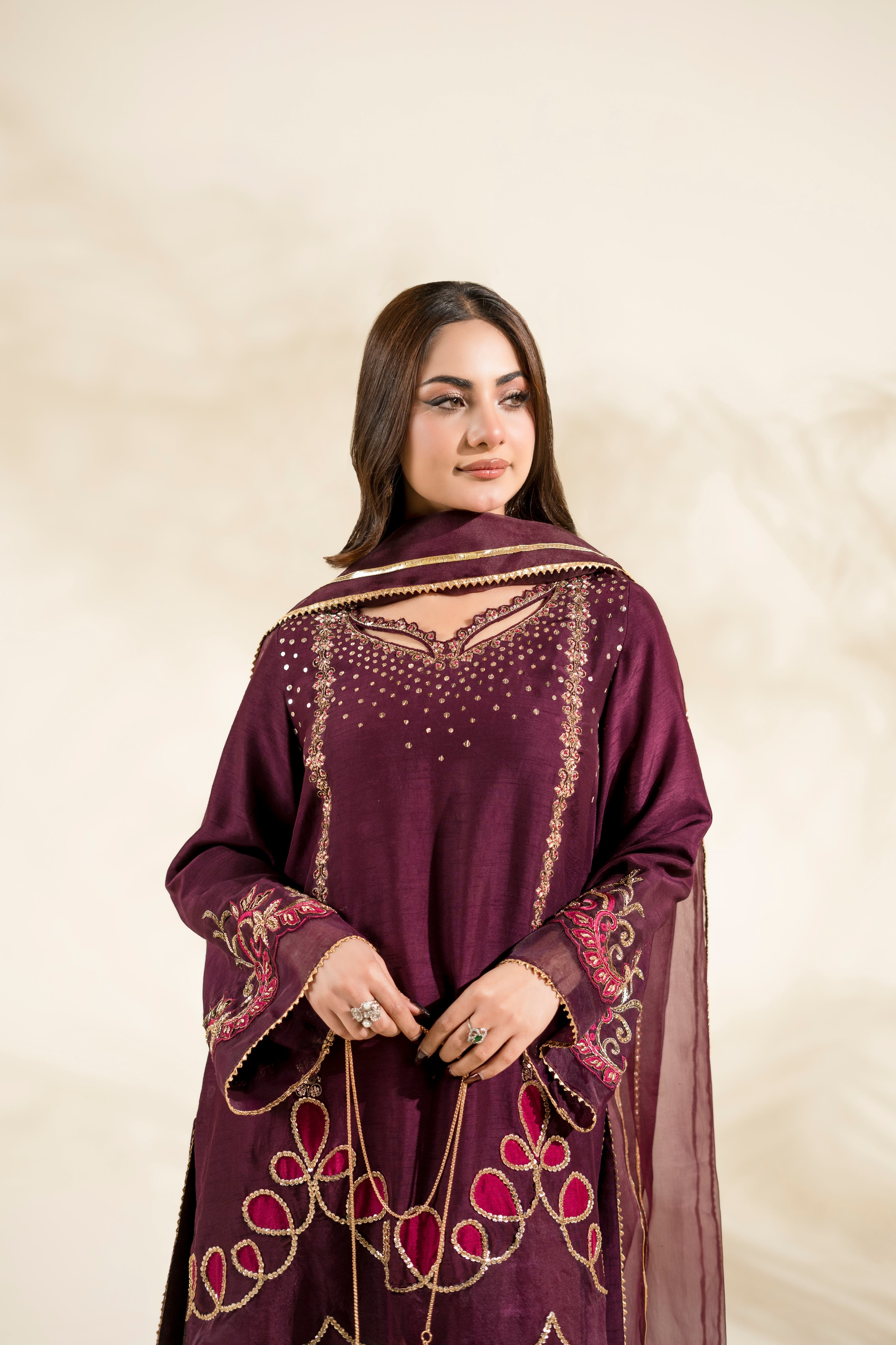 Faiza Faisal | Elara Luxury Pret | PLUM ROYALE