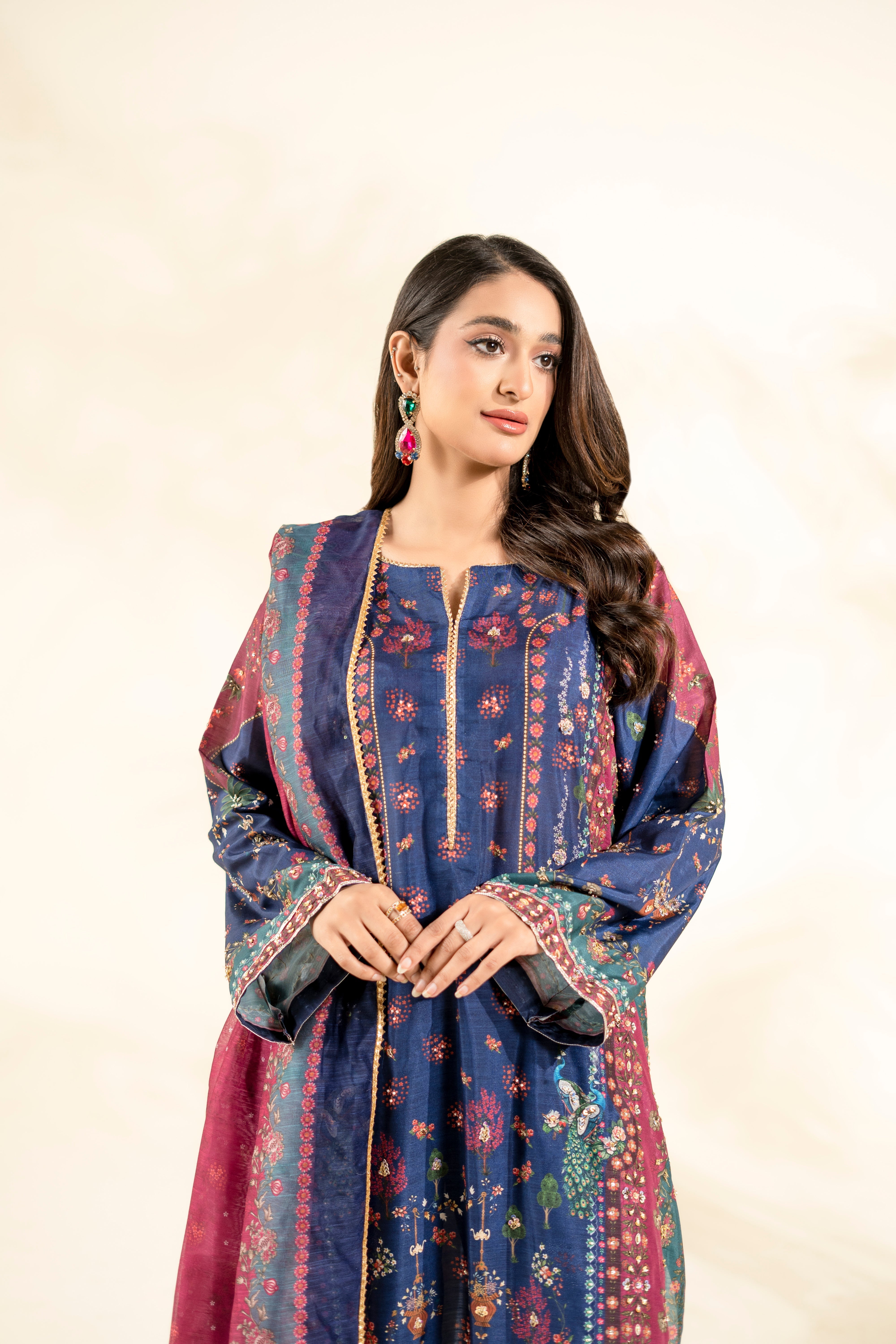 Faiza Faisal | Elara Luxury Pret | ROUGE NAVY