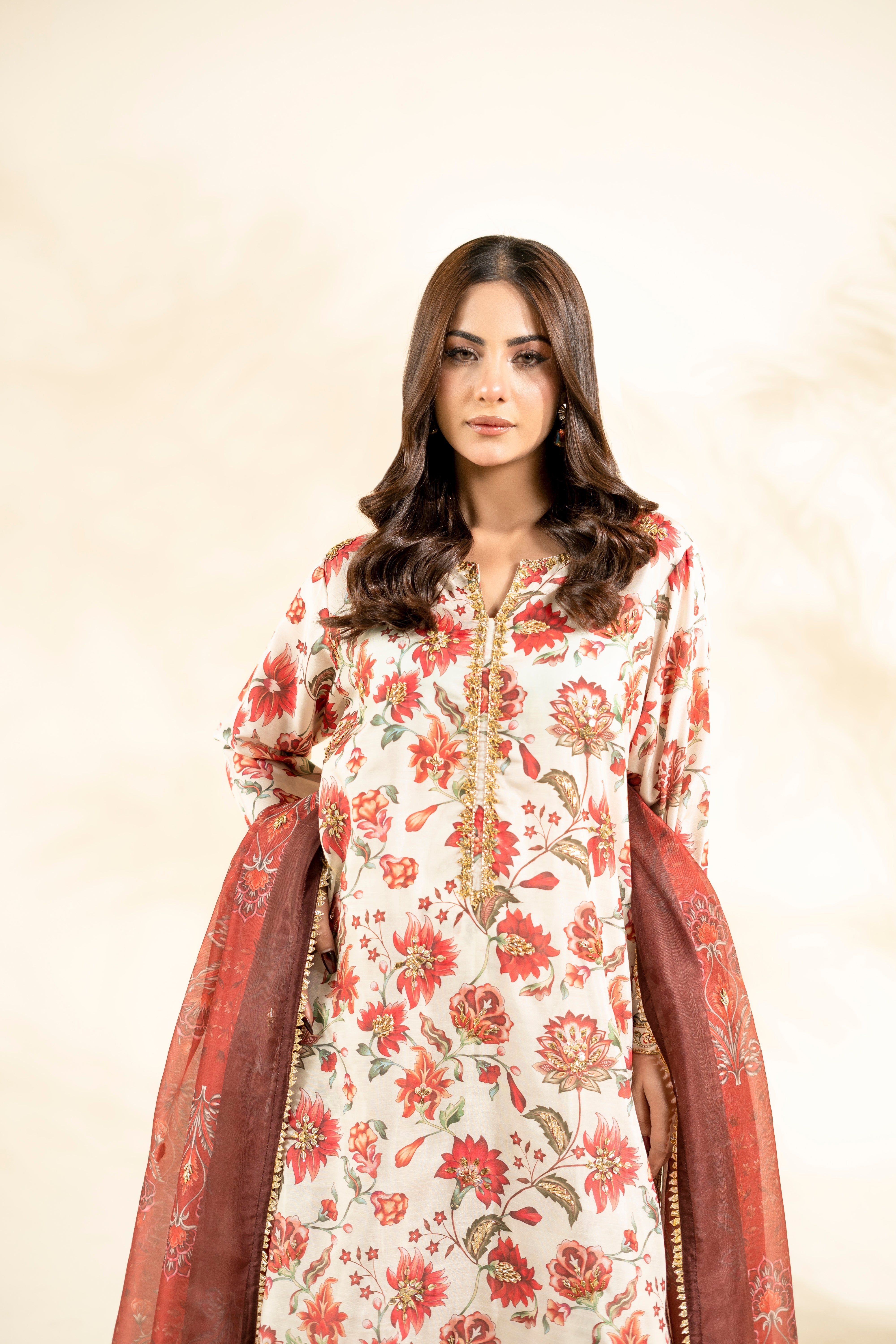 Faiza Faisal | Elara Luxury Pret | RIVAYA RUST