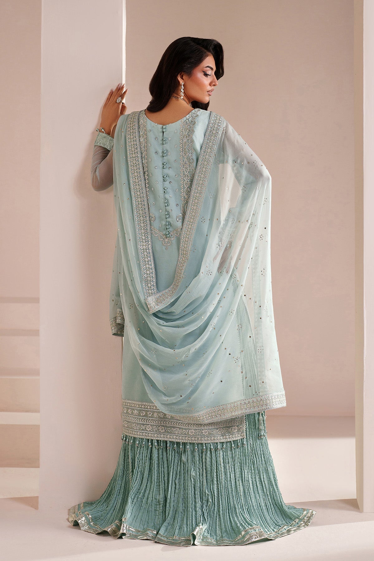 Alizeh | Aymal Handcrafted Luxury Formals | AF-BHM-4063-Azure