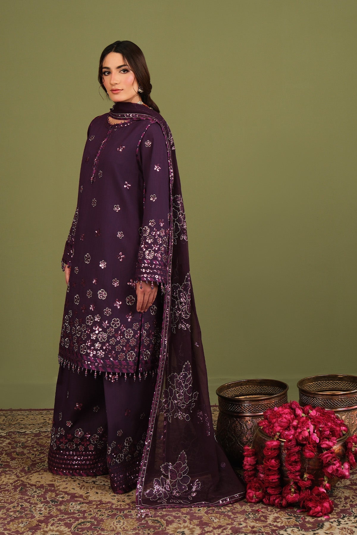 Alizeh | Luxe Raw Silk | AF-RS-09-Mulbery